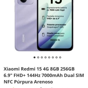 Xiaomi Redmi 15 4G 8GB 256GB 6.9" FHD+ 144Hz 7000mAh Dual SIM NFC Púrpura Arenoso
